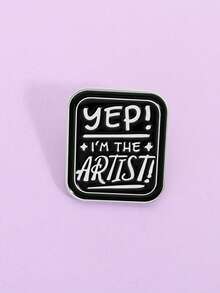 1枚“没错，我就是艺术家”珐琅徽章，趣味语录合金胸针，翻领/背包徽章，时尚珠宝配饰，送朋友的礼物 - 彩色 - 查看 3