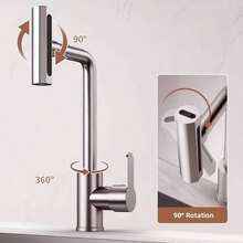 10-Piece Family, 16 Scenes, 11 Holidays Applicable - 3-Piece Set Single Handle 4-Mode Modern 2-In-1 Waterfall Kitchen Faucet (2 X 31.5in Inlets), With High Arch Spout And 360° Swivel Spout - Brushed Stainless Steel Sink Faucet, With Rain Shower Head And Dual Control Handles - Chrome Finish, Splash-Proof Design, Includes Mounting Hardware, Ceramic Valves, Single Hole Mount, Fits Modern Sinks, Compatible With Sinks (Sink Not Included), Christmas, Halloween, Four Seasons - A - View 7