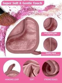 12条装柔软超细纤维面巾，带挂环，可卸妆，亲肤温和，可水洗重复使用。适用于圣诞节、冬季、粉色系、毕业季、生日、节日、夏季、秋季、Y2K、时尚、女士化妆、化妆派对、海滩旅行、露营、学校户外活动、校园旅行、节日装饰礼品、玫瑰色、少女角色扮演、最佳颜色、魅力、氛围 6/3/1 套装 - 紫丁香色 - 查看 3