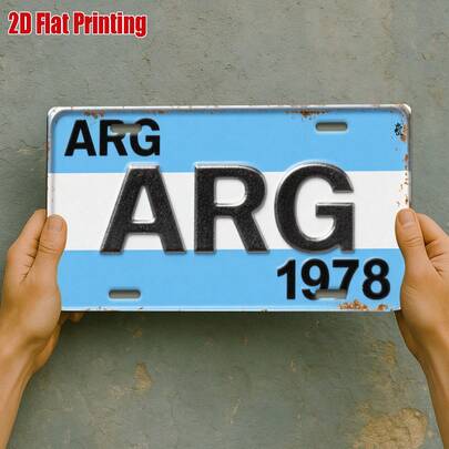 Top Pick2D Flat - 1pc Vintage Metal Sign | 2D Flat Printing, For Decoration Only, Outdoor Wall Art (12" * 6"), Argentina 1978 Football Retro Aluminum Sign, Perfect For Sports Bars, Game Rooms, Man