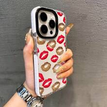 Strawberry Lips Phone Case, Sweet Temptation Style, For Compatible With IPhone 17/17pro/17promax/17Air/Iphone16/16pro/16plus/16promax/15/15promax/15pro/11/12/13/14promax/12mini/13mini/11pro/11promax/12pro/12promax/13pro/13promax/14pro/14promax, Berry Kiss Dessert Treat Gift - trắng - Xem 2