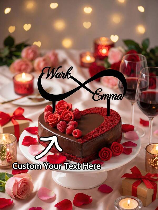 Wedding Cake Topper,Personalized Valentine's Day Cake Topper,Infinity Cake Topper With Two Names,Custom Cake Topper,Personalized Cake Topper,Love Cake Topper,Name Cake Topper