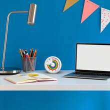 60分钟可视计时器，适用于儿童、教室、办公室、厨房、桌面，是一款儿童时间管理工具，静音运行，番茄钟计时器，彩虹图案 - 彩色 - 查看 8