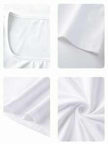 Women's U-Neck Short-Sleeve T-Shirt, American Hot Girl Style, Summer New Letter Print, Fashionable And Versatile Slim-Fit Cropped Top - White - View 5