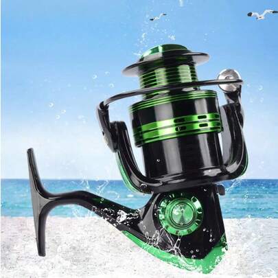 Mulinello da pesca serie 2000-6000, bobina in metallo, portatile, tazza portafildiferro in alluminio, adatto per acqua dolce e salata