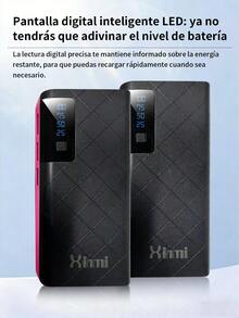 2 piezas Power Bank Batería Portátil 20000mah Carga rápida 4 cables incorporados Pantalla LED digital cargador portátil - Multicolor (2 piezas) - Ver 5