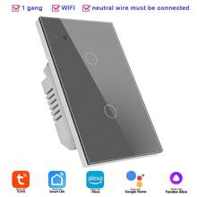 Công tắc cảm ứng thông minh đạt chuẩn UL, mặt kính cường lực, cần dây trung tính, DS-121 công suất cao 600W/gang, công tắc gắn tường WiFi & Bluetooth, 1/2/3/4 gang màu trắng/đen, tương thích với Alexa, Tuya, Yandex Alice, Tmall Genie, v.v., điều khiển từ xa bằng giọng nói qua ứng dụng, hẹn giờ, thích hợp cho chiếu sáng nhà ở và khách sạn. - Nhiều màu - Xem 24