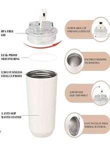 Large Capacity Insulated Tea Infuser Water Bottle, Thick Thermal Tumbler Cup For Home, School, Office, Minimalist Gift - Multicolor - View 9