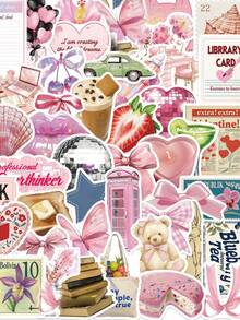 50 st. Y2K Retro-klistermärken, konstklistermärken, coola klistermärken, estetiska klistermärken, KPOP Graffiti-klistermärken, vattentäta vinylklistermärken för vattenflaskor, bärbara datorer, telefoner, skateboards, klippböcker, dagböcker, presenter - Rosa - Visa 8