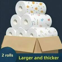 Approximately 400 Sheets Of Tissue Paper, 2 Rolls Of Disposable Kitchen Paper Towels, Kitchen Cleaning Paper Towels, Slouchy Person's Cleaning Cloth, Degreasing Paper Towels For Washing Dishes, Kitchen Supplies, Party Supplies, Holiday Party, Cleaning Supplies - Random - View 1