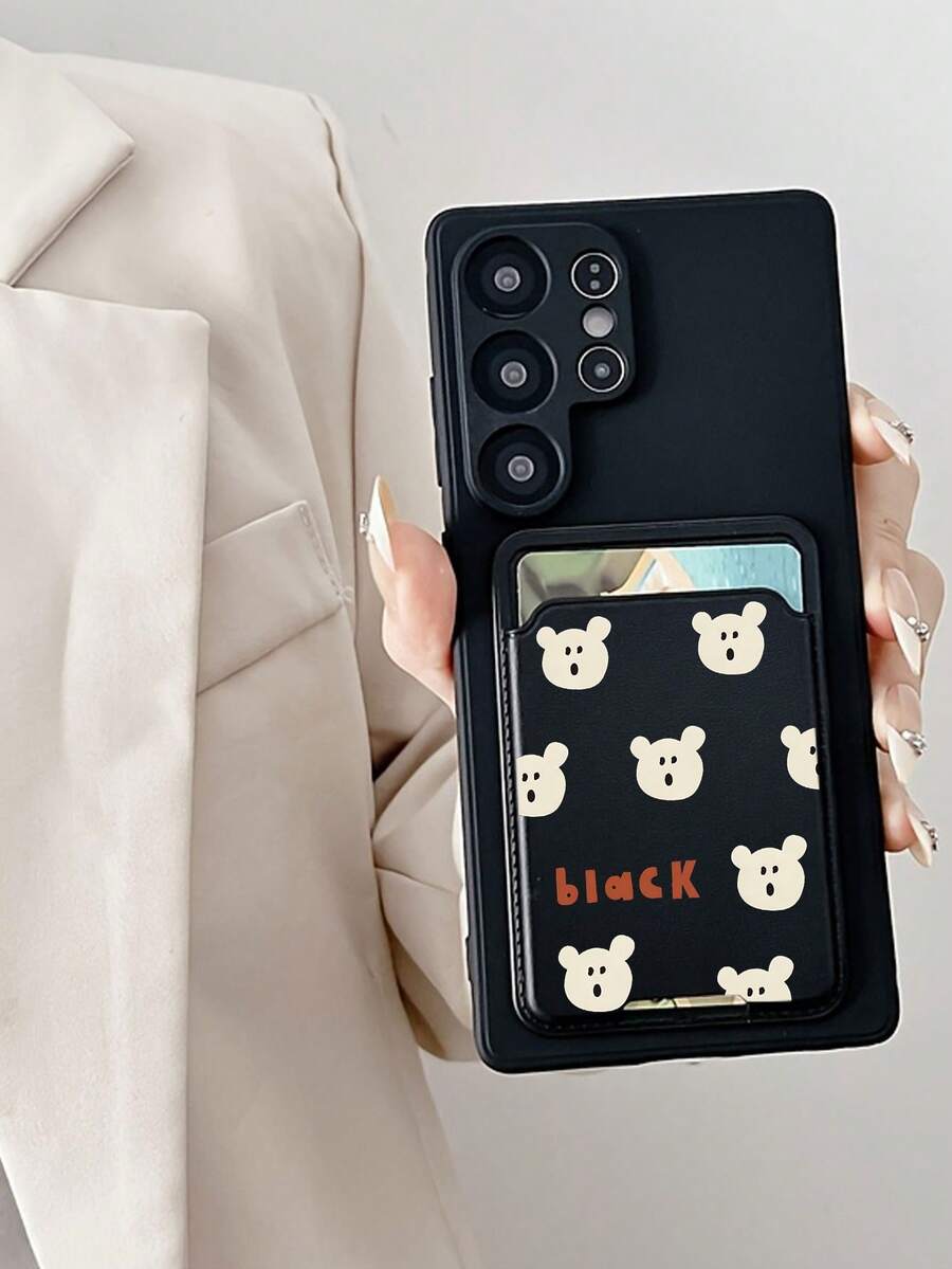 1个纯黑色TPU防震全包手机壳和1个黑色卡通熊图案可拆卸卡套，二合一时尚创意全包手机壳，适合作为生日、节日、周年纪念礼物送给女友/男友、闺蜜、配偶、伴侣、家人、同事、学生、老师，兼容智能手机/安卓手机。 - 彩色 - 查看 1