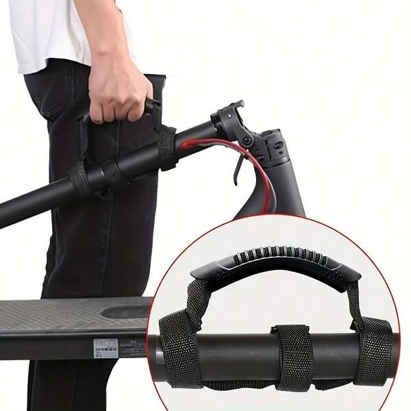 Folding Scooter And E-Bike Handlebars With A Foldable Design And Sturdy Nylon Straps. Universal E-Scooter Nylon Folding Handlebar Straps - Suitable For E-Scooters, Bicycles, Suspension Boards, Compatible With Various Heavy-Duty Carrying Straps - Non-Slip Grips, Tool-Free Installation, Multi-Functional Nylon Handlebar Folding Scooter Straps, Skateboard Accessories, Riding Gear, Scooter Grips, Bicycle Grips.
