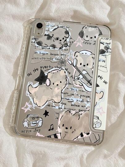 这款精致可爱的卡通猫咪星形字母双面亚克力水晶后盖适用于第7、8（10.2英寸）和第10代iPad。它防震耐用，内置笔槽，支持睡眠/唤醒功能和多种折叠支架模式，是理想的节日礼物。