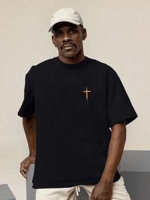 Camiseta Unissex Gospel 100% Algodão – Estampa Cristã | Fé, Deus, Jesus, Versículos Bíblicos | Moda Evangélica, Streetwear Cristão, Louvor e Adoração | Roupas para Cultos e Eventos | Presente Perfeito para Cristãos - Preto - Visão 3