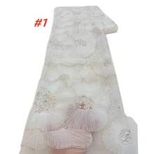 Nigerian African Beaded Lace Fabric 2026 High Quality Sequins Embroidery French Lace Fabric For Wedding Sewing Dress Material - A - View 3