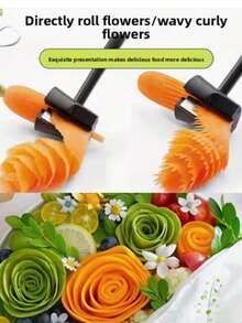 Multifunctional Stainless Steel Spiral Slicer, Suitable For Salad, Vegetable And Fruit Slicing, Can Slice Carrots And Cucumbers - Multicolor - View 4