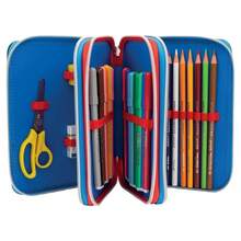 OISE ART STORE Astuccio Triplo 3 Scomparti Zip 3 Piani Scuola Power Play Portapastelli - - Multicolore - Visualizzare 3