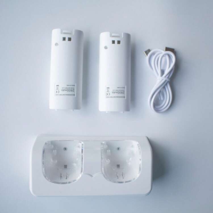 2 Pilas Recargables Compatible Con W Ü Y Base De Carga - Blanco - Añade 5