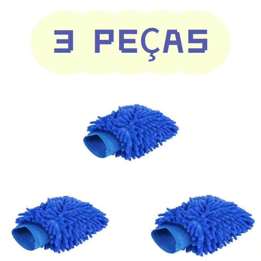 Chenille Microfiber Glove For Car Wash And Cleaning, Multipurpose, Durable - 3 miếng - Xem 1
