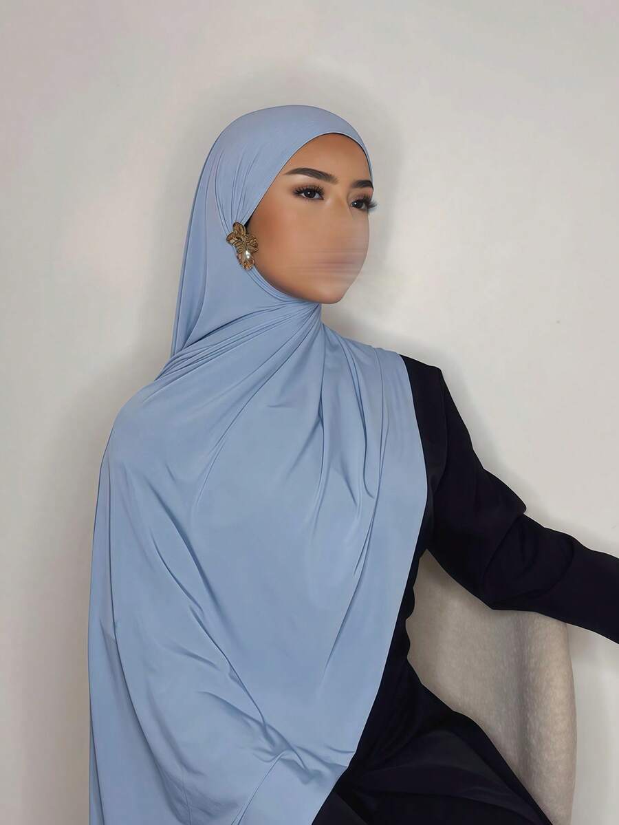 1 chiếc khăn choàng cổ nữ tối giản, cổ điển, màu trơn, thanh lịch, kiểu dáng thường ngày, chất liệu vải dệt kim cao cấp Viscose Jersey, khăn trùm đầu dài kiểu turban, phù hợp cho sinh hoạt hàng ngày, đi chơi và tụ họp.