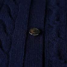 Polo Ralph Lauren Classic Embroidered Wool Cardigan  ,Women's Knitwear - Navy Blue - View 5