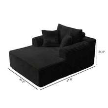 NIZULA FOAM 135'' Cloud Sectional Couch With L-Shaped Recliner,(Black) Boneless Corduroy Sofa With Deep Seat, Modern Modular Couch For Living Room, No Assembly Required, Comfy Plush Corduroy Fabric,Sofa De Sala,Couch,Sofa Cama,Muebles Para Sala,Couch For Living Room, Living Room Furniture, Muebles, Bedroom Furniture Set, Recliner Chair For Adult, Living Room Set Furniture. - màu đen - Xem 14