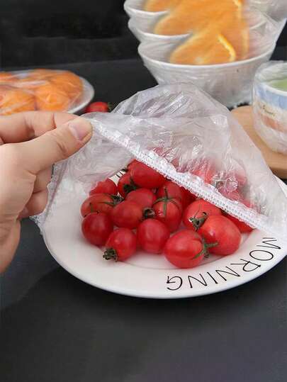 50/100/200/400pcs Disposable Food Wrap, Shower Cap, Multi-Purpose Shrink Bags, Disposable Shoe Covers, Thick Kitchen Food Wrap, Refrigerator Food Cover, Reusable Elastic Plastic Bowl Lids, Elastic Plastic Food Covers, Leftover Bowl Covers, Household & Outdoor Picnic Party Supplies, Holiday Supplies