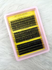 Hinarin 300 Pcs D Volume Eyelash Extensions 40D 60D 80D 10-16mm Diy Eyelashes Long Soft Fluffy Handcrafted High-Quality Realistic False Eyelashes Simple To Wear Length Can Be Matched With Any Style Suitable For Beauty Lovers - D - View 7