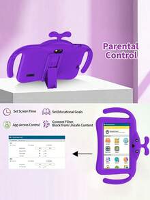 Qetupa 3GB RAM + 32/64GB Whale 7-Inch Tablet PC For Kids / 1.3GHz Quad-Core Processor / Android 13 System / MTK8321 Chip / 1024x600 HD IPS Display / 2MP + 5MP Dual Camera / 3500mAh Large Battery / WiFi Compatible, Parental Control - Violet Purple - View 7