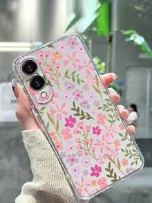 Flower Floral Pattern Transparent Fashionable Phone Case - Clear - View 4
