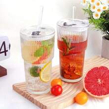 Trinkgläser - 4 Tassen + 4 Deckel + 4 Strohhalme - Übersicht 10