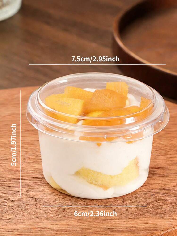 10/30/50 Unidades Copos Reutilizáveis para Bolos (Com Tampas), Iogurte Cold Brew, Pudim de Coco, Copos de Aveia (Com Tampas), Copos de Sobremesa à Prova de Choque, Copos de Iogurte Duráveis e Resistentes a Rachaduras, Caixas para Bolos de Creme, Copos de Sobremesa Transparentes, Caixas de Bolo Transparentes, Adequados para Bolos de Frutas, Mousses e Sorvetes, Tigelas de Frutas, Recipientes de Mousse, Serviço da Moda, Utensílios de Sobremesa Modernos, Copos Leves, Plástico Durável, Alternativa Descartável, Recipientes de Sobremesa, Confeiteiros Domésticos, Serviços de Catering - Multicolorido - Visão 12