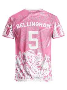 Customized La Liga Men's Football Jersey, Comfortable Round Neck Sports Sweatshirt, Suitable For Football Training, Casual Wear, And Gift - Pink - View 4