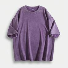 EWH 100% Pure Cotton, Make Old,Retro ,230g,Men's Y2K Vintage Distressed Black T-Shirt - Hollow Knight Silksong Official Graphic Tee With Hornet Art & Floral Design, 100% Cotton Super Soft & Breathable Gaming Streetwear Gift,Y2k,Soulja,Concert,,Cyber Monday,Gothic,Vintage,Streetwear Graphic,Valentine's Day Gifts,New Year's Gifts, Carnival Gifts, St. Patrick's, Easter, Father's Day, Mother's Day Gifts 004-AB - 紫色 - 查看 2