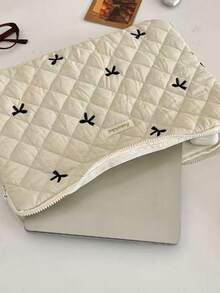 11/13/15 Inch Laptop Sleeve Bag, Cute Diamond Embroidery Bow Design Tablet Pouch - Multicolor - View 4