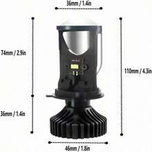 2 Pieces H4 LED Headlights High And Low Beam Multipurpose Projector For Cars And Motorcycles - A - View 3