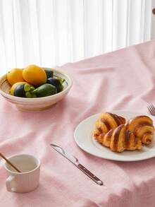 1/36pcs Elegant Solid Color Tablecloth, Skin-Friendly Absorbent Reusable, Suitable For Valentine's Day Picnic, Party, Living Room, Dining Room, Home Decor - Pink - View 6