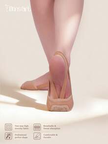 DonsGirl 1 Pair Of Professional Ballet Half Shoes For Dancers, Breathable Stretch Lyrical Dance Foot Thongs, Nude Half Sole Dance Shoes For Women Girls - Brown - View 7
