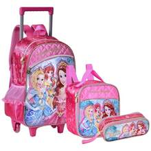 Girls' Wheeled Backpack, Lunchbox And Pencil Case Set, Random Selection, Subject To Print Availability In Stock. - 粉色 - 查看 3