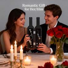 3/5 Pcs Elegant Design Wine Opener, Bottle Stopper, Pourer Gift Set, Luxury Wine Accessories Gift Box For Valentine's Day, Chinese New Year, Birthday, Wedding, Anniversary, Housewarming - Multicolor - View 8