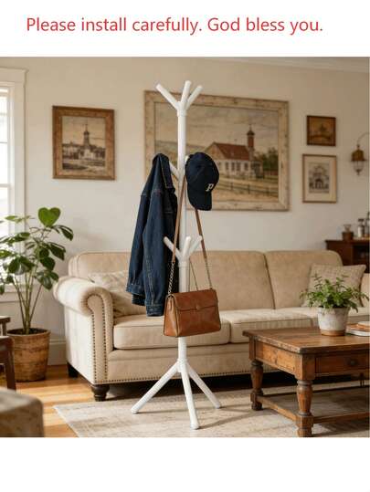 Light Luxury Coat Rack Simple Floor-Standing Coat Rack Bedroom Coat Rack Single Pole Hat Rack