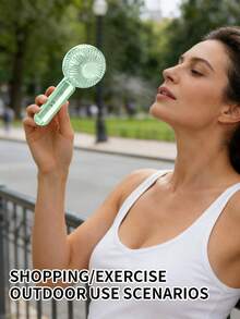 AOYI 1pc Rechargeable Handheld Mini Fan, 3-Speed Adjustable, Brushless Motor, Long Battery Life, Transparent, LED Light, USB Charging Cable - Multicolor - View 7