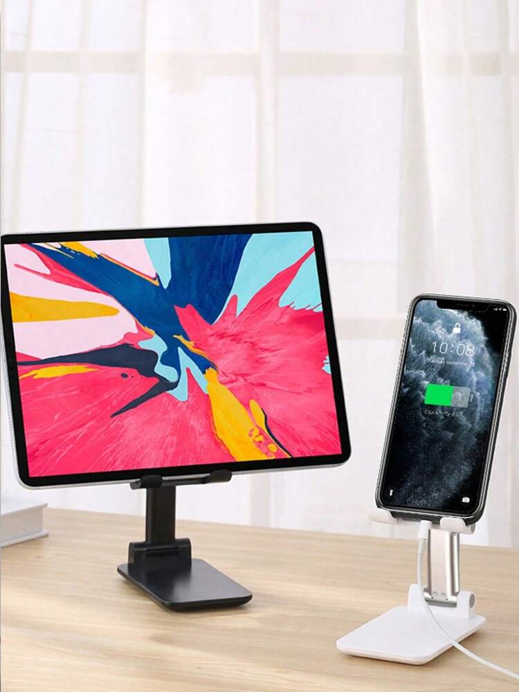 1pc Foldable Desktop Phone Stand For Desk, Height Adjustable Cell Phone Holder, Portable Cellphone Cradle Desktop, Women Travel Kitchen Essentials Fits All Mobile Phone - One Size Fits All - View 7