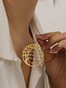 Tree Of Life Custom Name Necklace, 1-4 Names Engraved Pendant, Arabic Name Pendant Necklace,Custom Engraved Family Tree Pendant,Custom Gift For Mom, Grandma & Sister - Multicolor - View 6