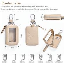 Soporte de llaves inteligente de moda y multifuncional, unisex, con diseño de letras en relieve, ventana transparente, cierre con cremallera, compatible con llaves inteligentes, incluye mosquetón, estilo lindo, adecuado para el trabajo y la escuela - Azul - Ver 5