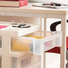 carrito organizador Carro de Plástico de Almacenamiento Rodante para Suministros de Aula para Manualidades Suministros de Arte Organizador r con Cajones para Piezas Pequeñas 4 Cajones Blanco - BlancoTransparente - Ver 6