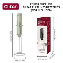 CLITON 電動牛奶起泡器 6色（黑色、白色、藍色、綠色、粉色、紅色），3款選擇：單件、塑膠、不鏽鋼，簡約設計，AA電池供電（不含電池），靜音便攜攪拌器，適用咖啡、廚房，聖誕節與婚禮禮物 - 彩色 - 查看 28