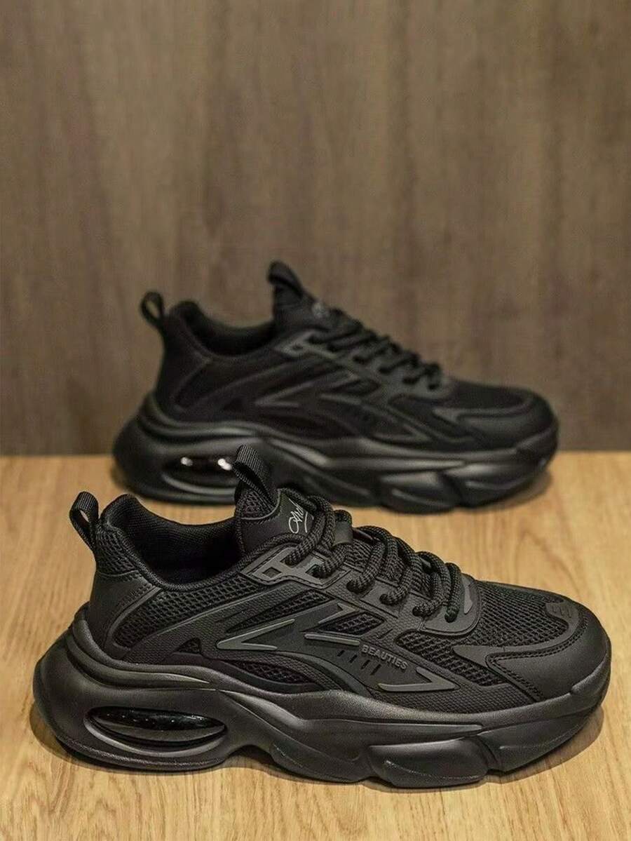 Zapatillas deportivas casuales para hombre con suela gruesa,Zapatillas de tenis con amortiguación de aire y suelas que absorben los impactos,Zapatillas deportivas de caña baja con malla transpirable,Suelas antideslizantes de goma con excelente resistencia al desgaste,Zapatos casuales de moda retro para hombre,Ideal para desplazamientos diarios, actividades al aire libre, reuniones, uso durante todo el año, muy práctico y con un estilo versátil para múltiples ocasiones