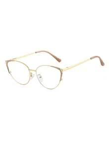 Visivana 1 Pair Women's Multi-Color Cat Eye Rhinestone Metal Frame Glitter Fashion Retro Clear Lens Glasses - Multicolor - View 3