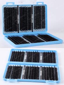 720/684/648pcs Eyelash Glue Set, Create Natural & Voluminous Lashes. D-Curl False Eyelashes, Soft & Fluffy, 9-16mm, Cluster Lashes, Individual Lashes, DIY Eyelash Extension - Baby Blue - View 6